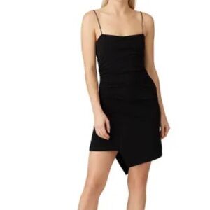 Cinq a Sept Coral Dress LBD Side Ruching and Hidden Side Zipper Size 2